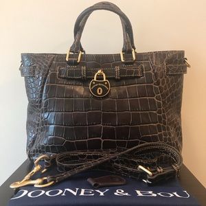 Dooney & Bourke Croco Leather Fino Lock Satchel